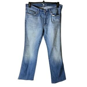 7 For All Mankind Jeans Men's Size 34 Straight Distressed Bleu Denim